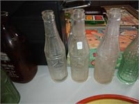 3 old Squeeze soda bottles PRINCETON IN.