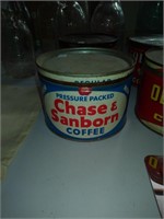old metal Chase & Sanborn coffee tin