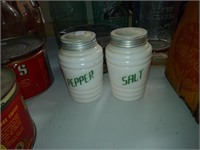 1930's glass S & P shakers