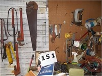 TOOL Wall  LOT - saws/ wrenches etc