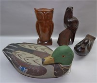 Wayne Benson Duck & Carved Iron Wood Figures