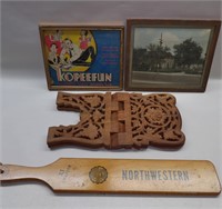 Northwestern Paddle, Book Holder, Framed Picture