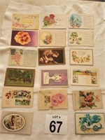 17 antique postcards.  Some with stamps.