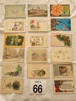 17 antique postcards.  Some with stamps.