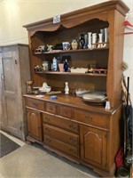 Bassett Step back kitchen hutch with contents