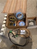 Box lot rope, magnet, weed trimmer string,