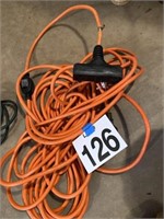 Orange extension cord with switch and 3 outlet