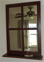 Lot #2357 - Pine framed window mirror