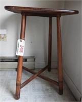 Lot #2406 - Maple table end table with stretcher