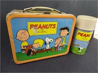Vintage 1959 Peanuts Lunch Box With Thermos