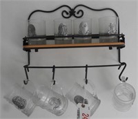 Lot #2407 - (4) glass and pewter golf themed