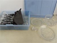 Assorted Clear and Crystal Glassware with Plastic