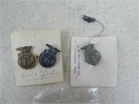 Two 1930's FFA Lapel Pins and a Fob