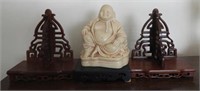 Lot #2443 - Resin buddha figurine, pair of