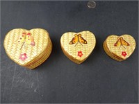 Nesting Wicker Butterfly Heart Containers