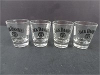 Lot of 4 Jack Daniels Shot Glasses