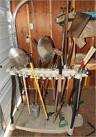 Lot #2470 - Garden tool holder and large Qty