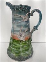 Antique Nippon Moriage Geese Pitcher