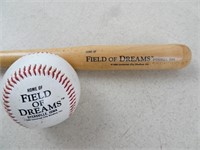 Field of Dreams Ball and Mini Baseball Bat