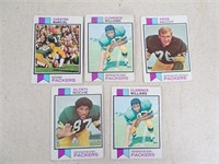 Lot of 5 1970's Green Bay Packers Cards