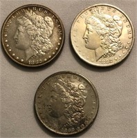 1882-P, 1882-O & 1882-S Morgan Dollars