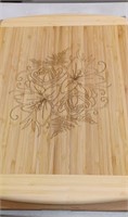Bamboo Wood Cutting Board With a Design on Back