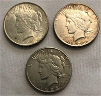 1923-P, 1923-D & 1923-S Peace Dollars