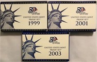 1999, 2001 & 2003 Proof Sets