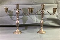 Pair antique sterling silver Raimond candelabras