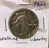 1942S walking liberty half Dollar