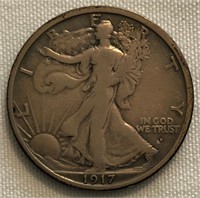 1917-D (Obv) Walking Liberty Half-Dollar