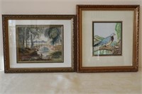 2 UNSIGNED WATERCOLORS: