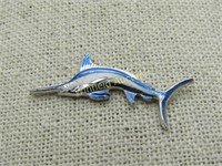 Vintage Enameled Marlin Fish Tack Pin, Ocean City,