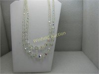 Vintage Double Strand Crystal Necklace, 20"-22", A
