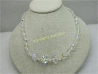 Vintage Aurora Borealis Crystal Necklace, 21", Gra