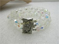 Vintage Clear Aurora Borealis Crystal Bracelet, Tr