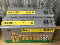 100 Rounds of 9mm Luger - 115gr. FMJ