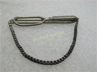 Vintage Swank Sterling Silver Tie Bar with Chain,