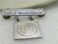 Vintage Sterling Silver Rifle Marksman Medal, Sign