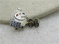 Vintage Sterling Silver Art Club '66 Pin, signed B