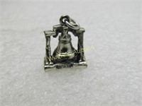 Vintage Sterling Silver Liberty Bell Charm, 3/4",