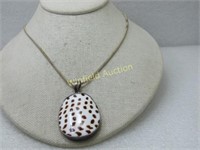 Vintage Sterling Silver Spotted Shell Necklace, 19