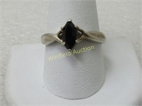 Vintage Sterling Silver Onyx Ring, Sz. 11, apx. .7