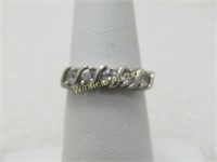 Vintage Sterling Silver CZ Band Ring, Sz. 7, 3.12