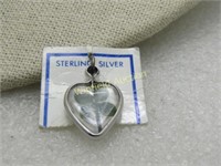 Vintage Sterling Silver Heart Four-Leaf Clover Cha