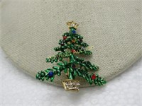 Vintage Enameled Christmas Tree Brooch/Pendant, wi