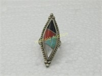 Vintage Sterling Southwestern Inlaid Turquoise Rin