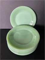 10 Jadeite Jane Ray Dinner Plates