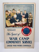 WWI Fund Rasing Poster "The Spirit of War Camp"