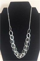 Sterling Silver Hoop Link Necklace